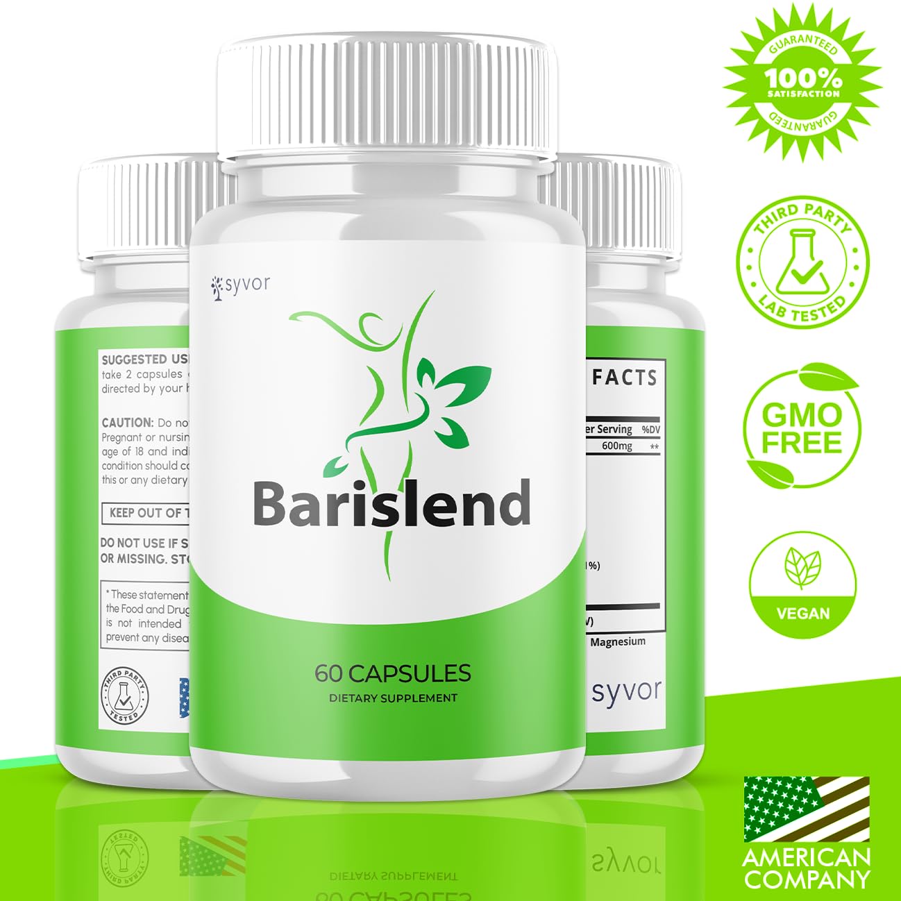 (3 Pack) Barislend Capsules, Official Barislend Pink Salt Pills with All Natural Ingredients, Bari-Slend Advanced Formula Vitamin Pills for Health and Wellness Support for Men and Women (180 Capsules) - TrustMedUSA