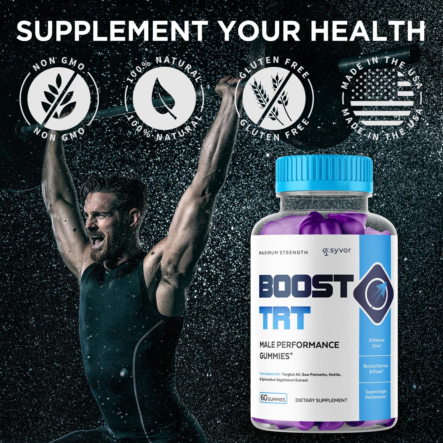 (3 Pack) Boost TRT Gummies for Men, Official Boost TRT Male Performance Gummys with Natural Ingredients, Advanced BoostTRT Men's Gummy Supplement with Maximum Strength Premium Vitamins (180 Gummies) - TrustMedUSA