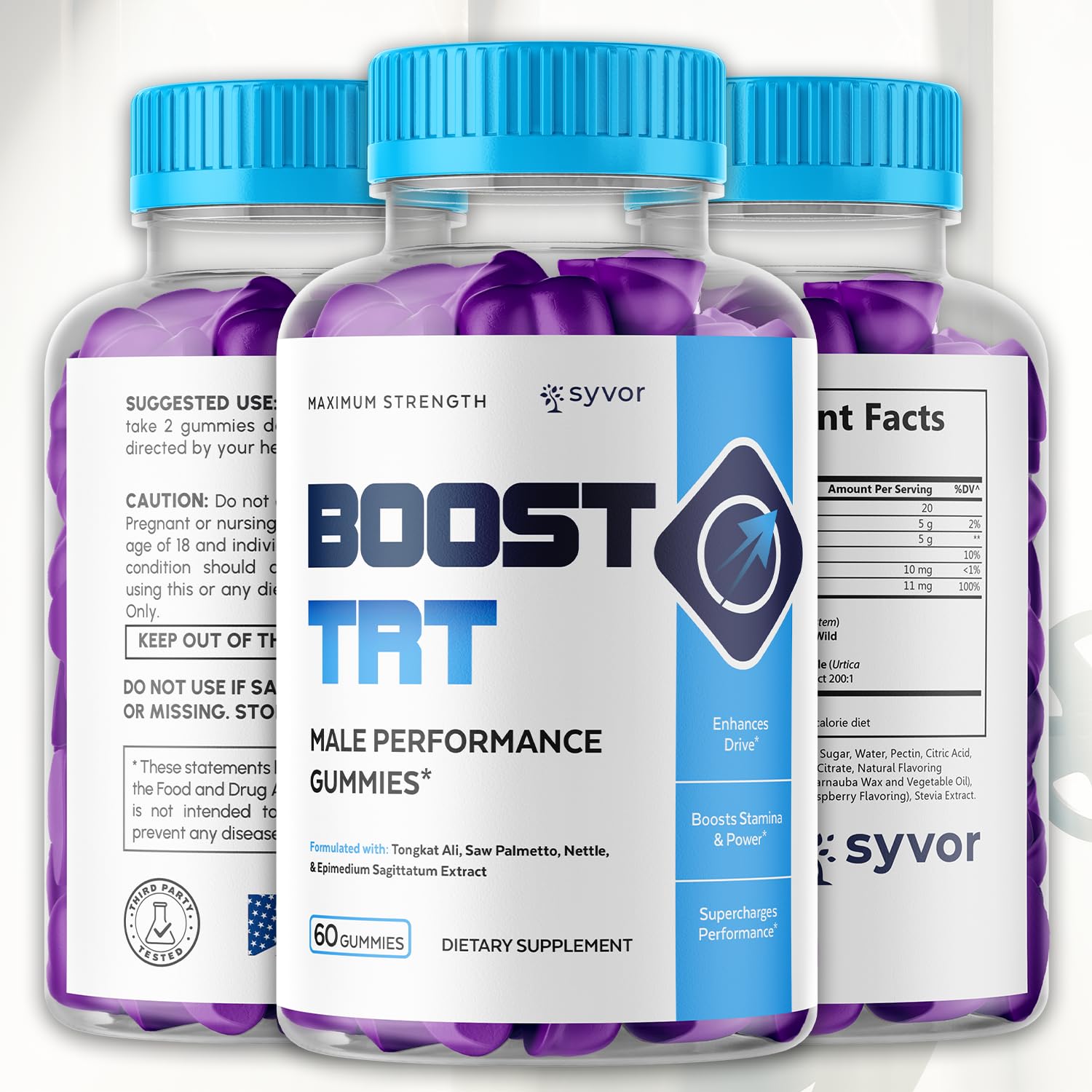 (3 Pack) Boost TRT Gummies for Men, Official Boost TRT Male Performance Gummys with Natural Ingredients, Advanced BoostTRT Men's Gummy Supplement with Maximum Strength Premium Vitamins (180 Gummies) - TrustMedUSA