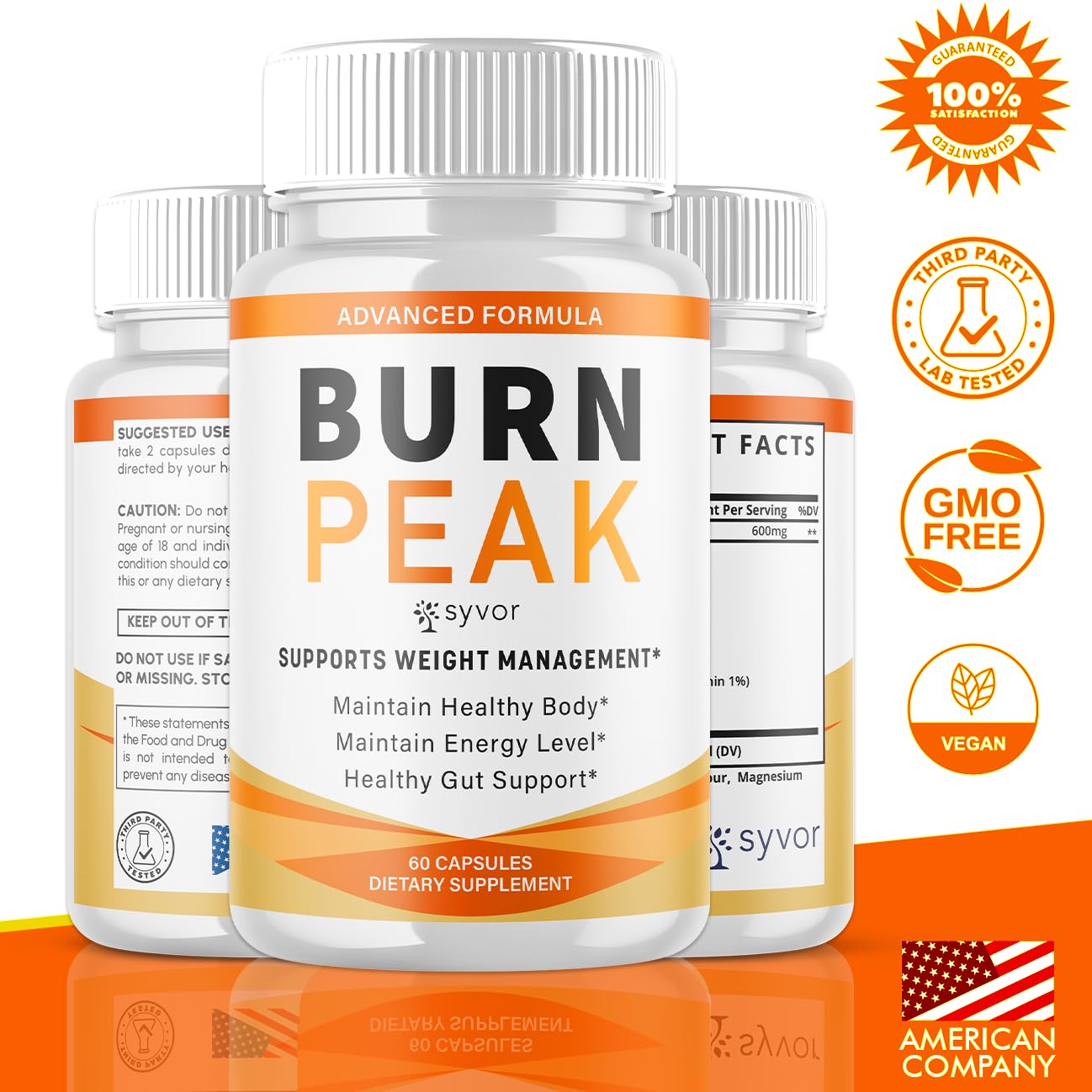 (3 Pack) Burn Peak Capsules, Official Burnpeak Pink Salt Pills with All Natural Ingredients, Advanced BurnPeak Health Supplement with Premium Vitamins for Active Lifestyle Support (180 Capsules) - TrustMedUSA
