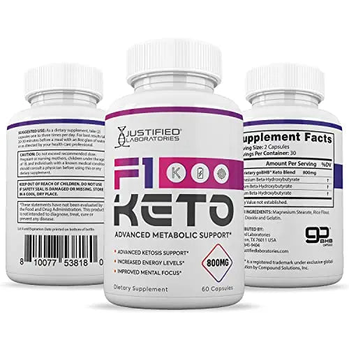 (3 Pack) F1 Keto Pills 800MG Includes goBHB Exogenous Ketones Advanced Ketosis - TrustMedUSA