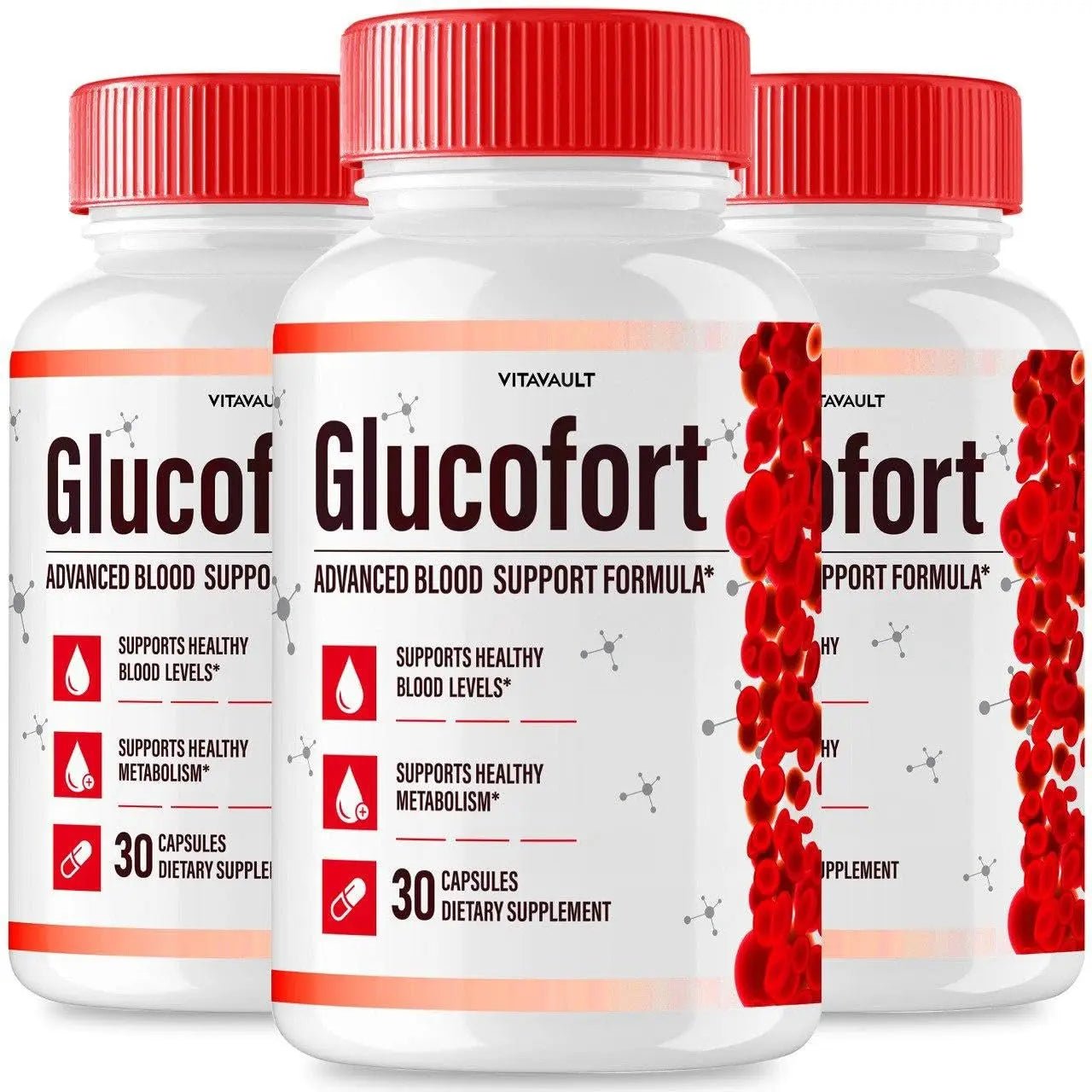 (3 Pack) Glucofort, Max Advanced Blood Support Formula Capsules - TrustMedUSA