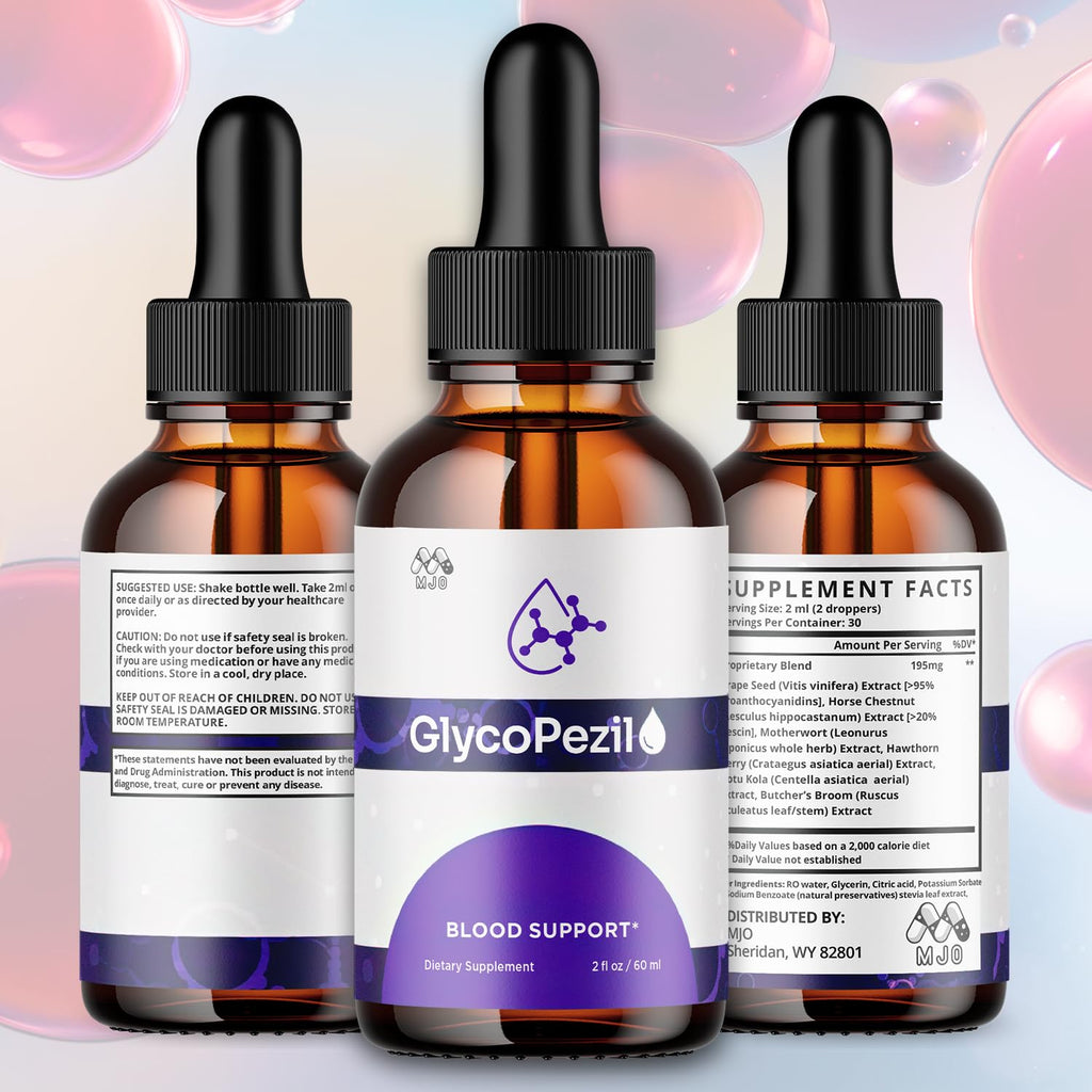 (3 Pack) Glycopezil Drops, Official Glycopezil Blood Health Support Drops with All Natural Ingredients, Advanced Health & Wellness Support Formula with Premium Vitamins for Women & Men (90 Servings) - TrustMedUSA