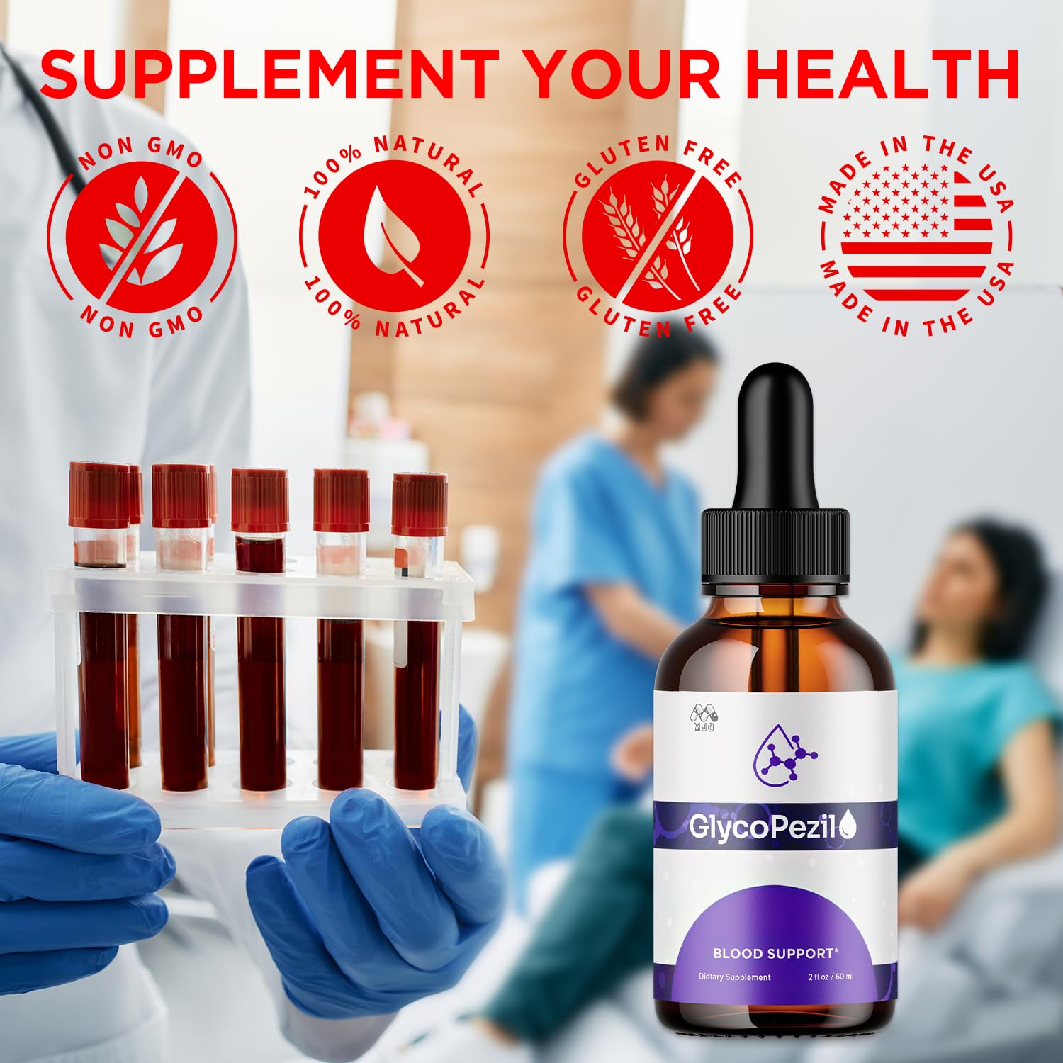 (3 Pack) Glycopezil Drops, Official Glycopezil Blood Health Support Drops with All Natural Ingredients, Advanced Health & Wellness Support Formula with Premium Vitamins for Women & Men (90 Servings) - TrustMedUSA