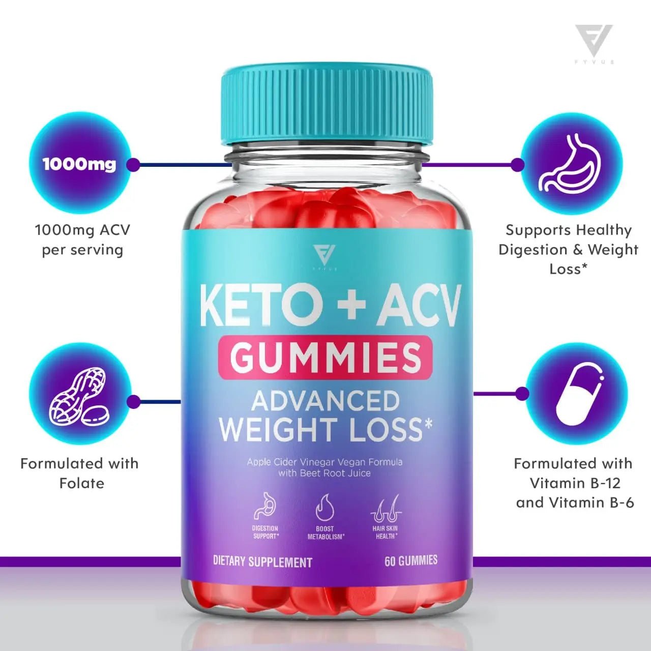 (3 Pack) Keto ACV Gummies Advanced Weight Loss Supplement, ACV Keto Gummies Belly - TrustMedUSA