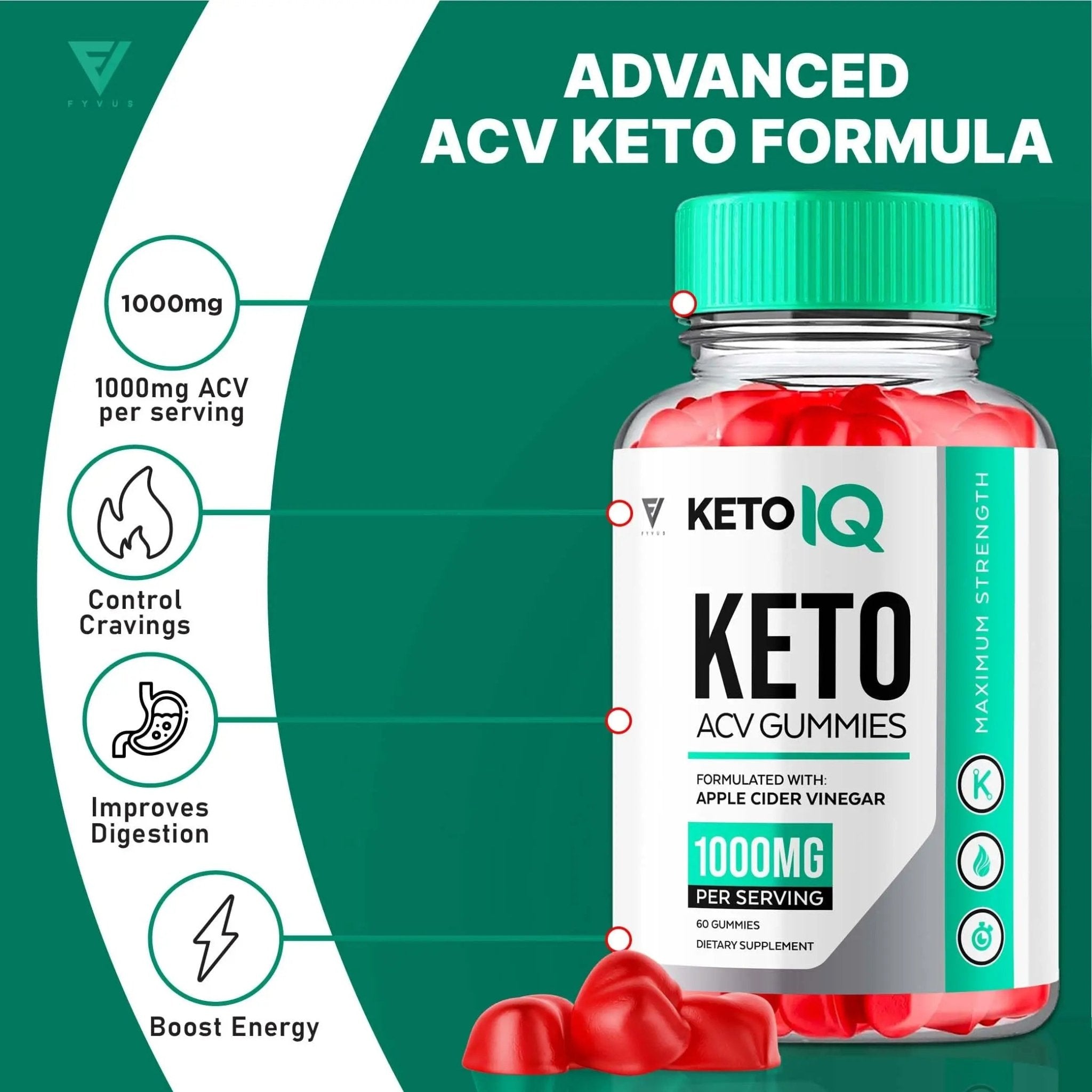 (3 Pack) Keto IQ KetoIQ Keto ACV Gummies, Keto IQ ACV Gummies Advanced Weight Loss - TrustMedUSA