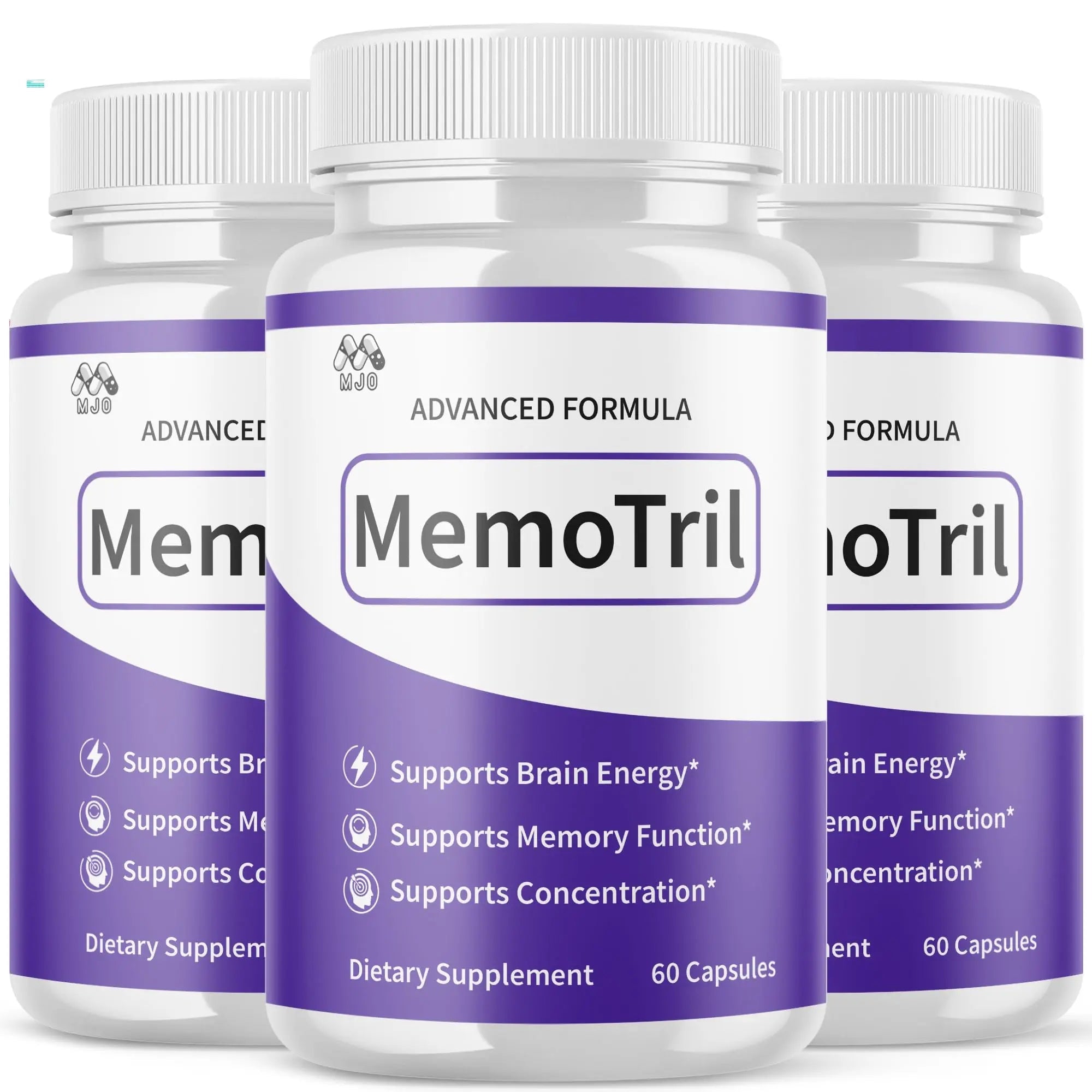 (3 Pack) Memotril Capsules, Official Memo Tril Supplement Pills with All Natural Ingredients, Advanced Memotril for Brain Health & Wellness Support with Premium Vitamins for Women & Men (180 Capsules) - TrustMedUSA