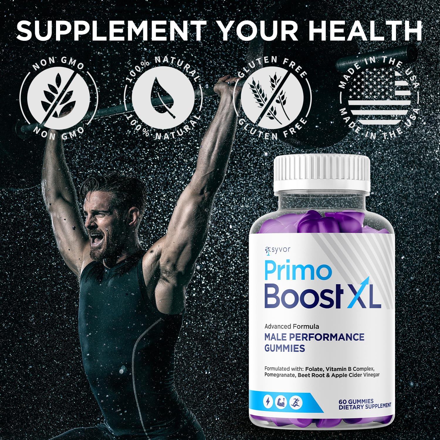 (3 Pack) Primo Boost XL Gummies, Official Primo Boost XL Gummys with All Natural Ingredients, Advanced PrimoBoost Health & Wellness Formula with Max Strength Active Lifestyle Vitamins (180 Gummies) - TrustMedUSA