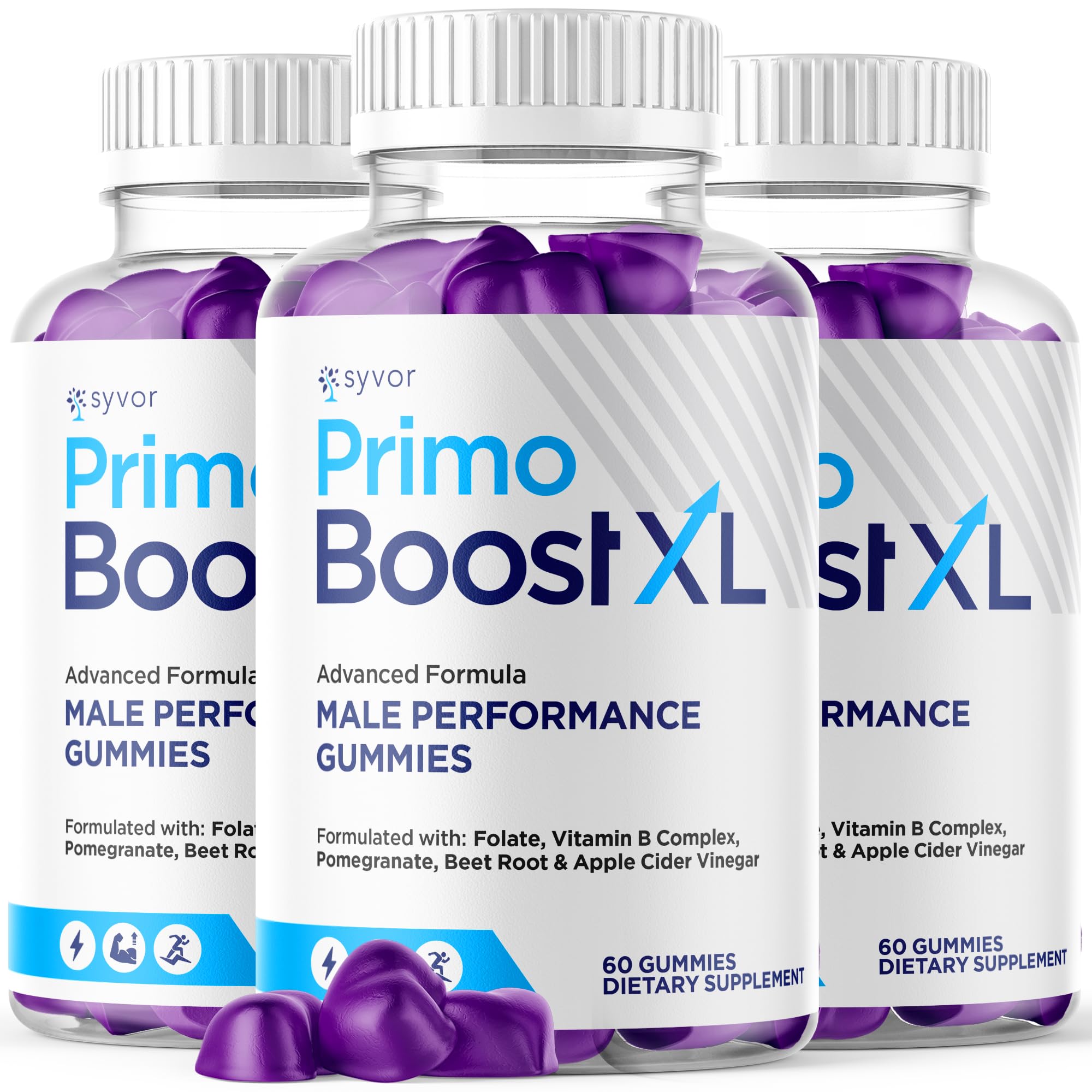 (3 Pack) Primo Boost XL Gummies, Official Primo Boost XL Gummys with All Natural Ingredients, Advanced PrimoBoost Health & Wellness Formula with Max Strength Active Lifestyle Vitamins (180 Gummies) - TrustMedUSA
