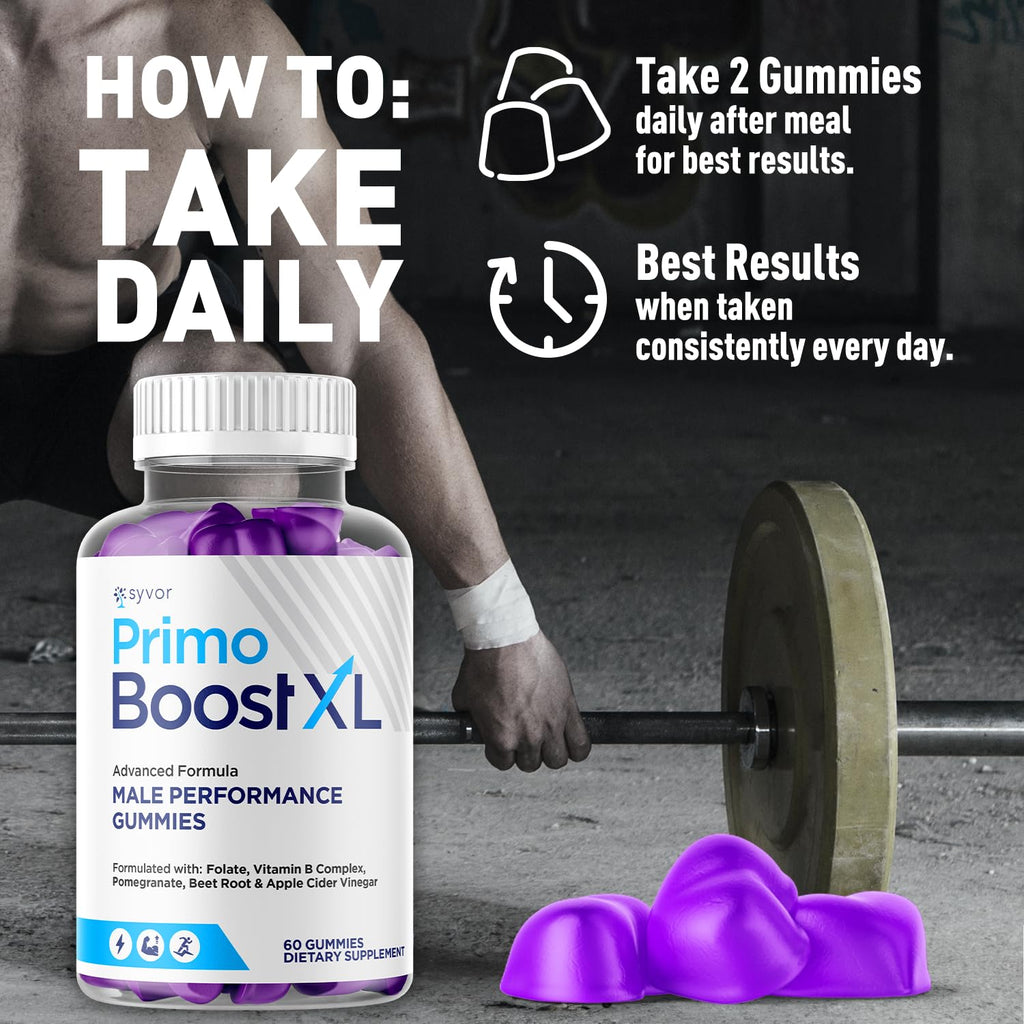 (3 Pack) Primo Boost XL Gummies, Official Primo Boost XL Gummys with All Natural Ingredients, Advanced PrimoBoost Health & Wellness Formula with Max Strength Active Lifestyle Vitamins (180 Gummies) - TrustMedUSA