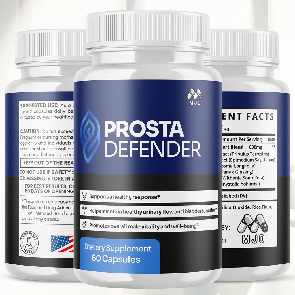 (3 Pack) Prosta Defender Capsules, Official Prostadefender Pills with All Natural Ingredients, Advanced Overall Health and Wellness Supplement, Natural Maximum Strength Vitamin Formula (180 Capsules) - TrustMedUSA
