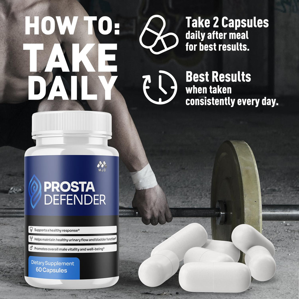 (3 Pack) Prosta Defender Capsules, Official Prostadefender Pills with All Natural Ingredients, Advanced Overall Health and Wellness Supplement, Natural Maximum Strength Vitamin Formula (180 Capsules) - TrustMedUSA