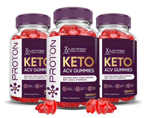 (3 Pack) Proton Protein Keto ACV Gummies Advanced Formula 1000MG Proton Keto - TrustMedUSA