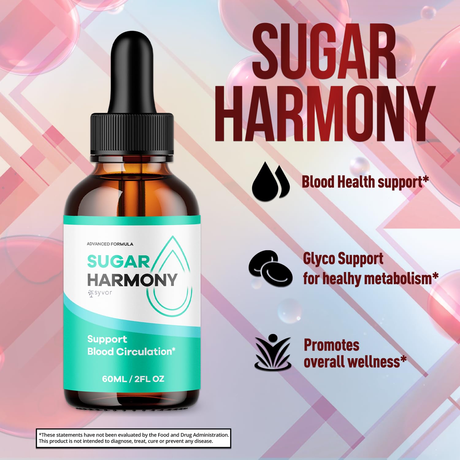 (3 Pack) Sugar Harmony Drops, Official SugarHarmony Liquid Drops with All Natural Ingredients, Advanced Formula Support Supplement with Maximum Strength Premium Vitamins for Women & Men (90 Servings) - TrustMedUSA