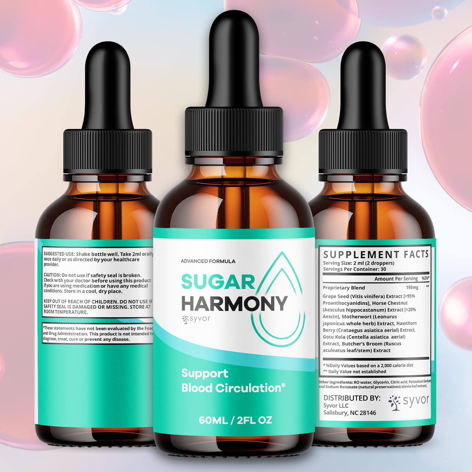 (3 Pack) Sugar Harmony Drops, Official SugarHarmony Liquid Drops with All Natural Ingredients, Advanced Formula Support Supplement with Maximum Strength Premium Vitamins for Women & Men (90 Servings) - TrustMedUSA