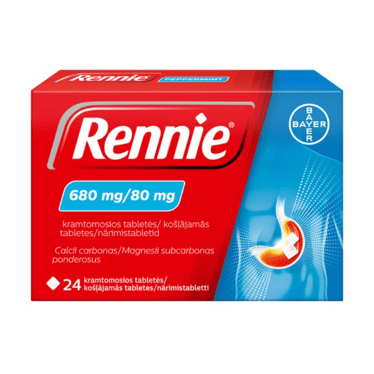 3 pack/72 Tablets Rennie (680 mg/80 mg) Heartburn & Indigestion Relief - Maple Wellness Supplements