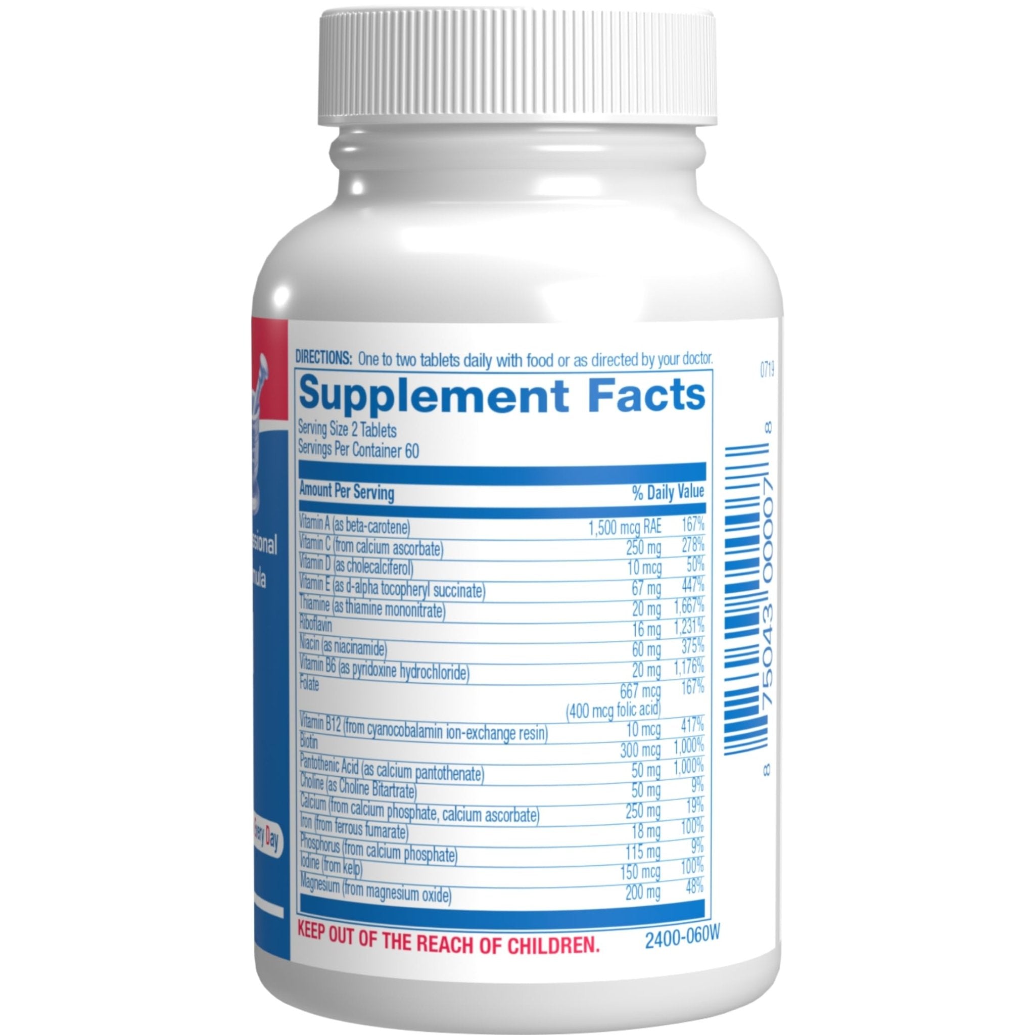 30-In-1 Adult Multivitamin with Iron - Antioxidant Rich Over 50 Multivitamin for Women and Men with Vitamins A C D E B Complex Zinc Magnesium Myo Inositol Citrus Bioflavonoids & More - 1 Month Supply - TrustMedUSA