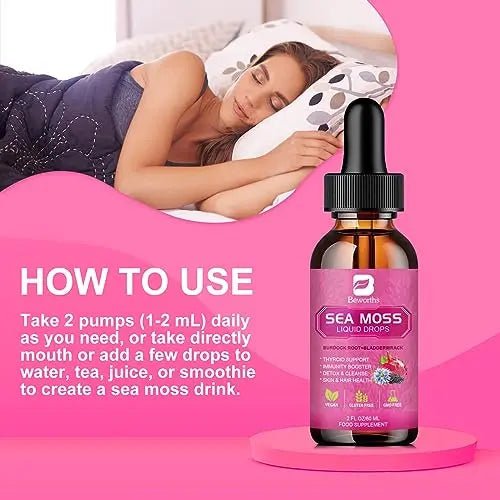 3000mg Sea Moss Liquid Drops - Black Seed Oil & Irish Sea Moss Gel - TrustMedUSA
