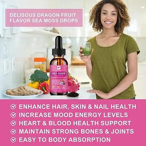 3000mg Sea Moss Liquid Drops - Black Seed Oil & Irish Sea Moss Gel - TrustMedUSA