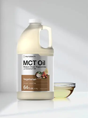 MCT Oil 64 oz | 100% Pure | Blends with Coffee, Tea, Juice and Liquids | Value Size Unflavo Horbäach Au supplements