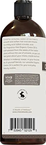Viva Naturals Organic Castor Oil, 16 fl oz - Cold Pressed Castor Oil for Skin, Hair and Lashes - Traditionally Viva Naturals Au supplements