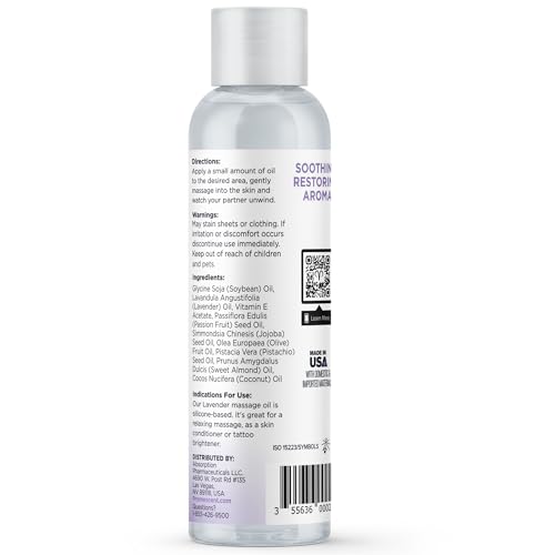 Promescent Lavender Massage Oil for Massage Therapy, Massage Oils for Date Night, Premium Lavender Body Oil for Men & Women to Relieve Stress & Sore Muscles, Essential Oils for Skin (4 oz) Promescent Au supplements