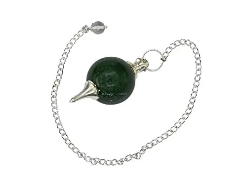 Green Aventurine Crystal Ball Pendulum for Divination - Dowsing Pendulum Necklace with Chain Amazing Gemstone Au supplements