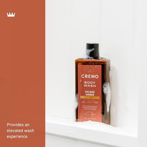 Cremo Body Wash for Men, Rich-Lathering Golden Amber, 16 Fl Oz