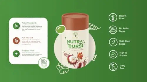 NutraBurst Pea Protein Shake with Probiotics, prebiotics, and Oats 500g - Chocolate Flavoured Nutree Gut Au supplements