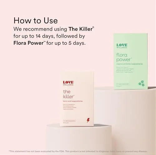 Love Wellness Womens Vaginal Suppository Duo, The Killer & Flora Power Love Wellness Au supplements