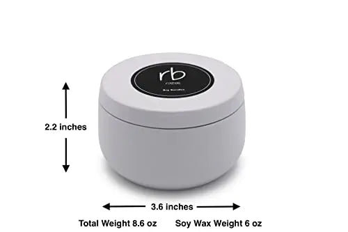 Rosbas Candle, Fraser Fir Scented, Natural Soy Wax, White Metallic Tin, 6 oz, Cotton Wick, Long Burn Time rosbas Au supplements
