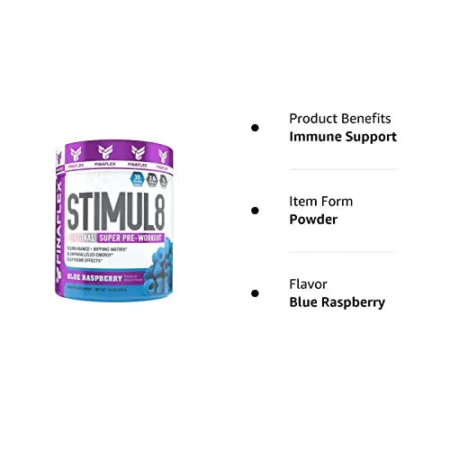 FINAFLEX STIMUL8 Original Super Pre-Workout, Blue Raspberry - Energy, Strength FINAFLEX Au supplements