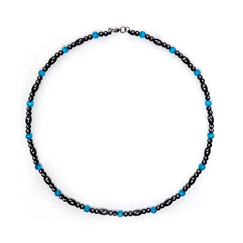 Magnetic Therapy Necklace Hematite Necklace Black Obsidian Aquamarine Magnetic Necklace Hion Au supplements