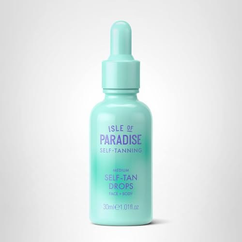 Isle of Paradise Self Tanning Face & Body Drops- Medium, Self Tanner Drops for a Natural Bronze, Long-lasting Tan