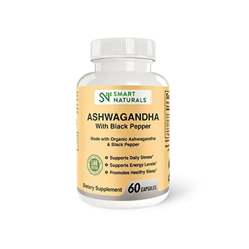 Smart Naturals Organic Ashwagandha with Black Pepper Herbal Supplements, Relieves Smart Naturals Au supplements