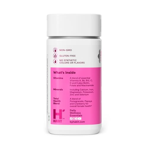 Habit Womens Multi Supplement (60 Capsules) - New Look, Supports General Health & Wellness, 23 Essential Vitamins and Minerals, Fruit extracts