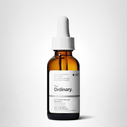 The Ordinary 100% Plant-Derived Squalane, for Skin and Hair, Lightweight Hydration, and Moisture Barrier Support, 1 Fl Oz