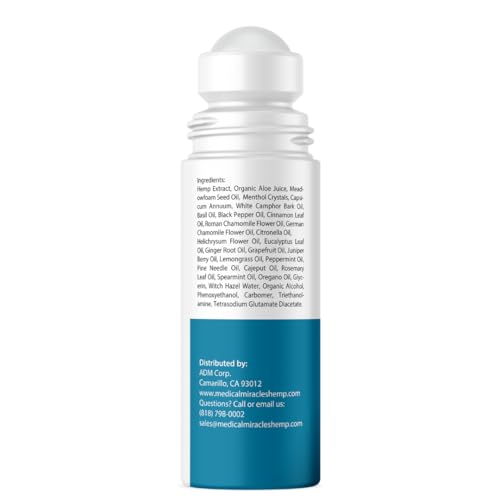 Medical Miracles New Hemp Oil Roll On - Ideal for Muscles, Hips, Joints, Neck, Back, Elbows, Fingers, Hands, and Knees (1500mg Roll-On) Medical Miracles Au supplements