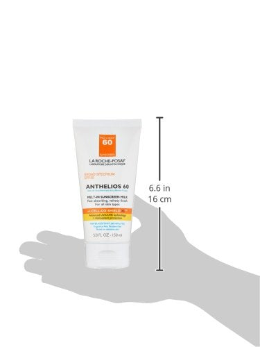 La Roche-Posay Anthelios Melt-In Milk Sunscreen SPF 60, Sunscreen For Body & Face, Broad Spectrum SPF + Antioxidants, Oil Free