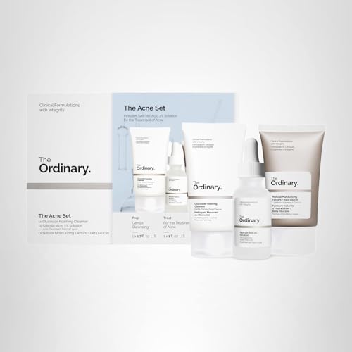 The Ordinary The Acne Set, 3-Step Skin Regimen with Glucoside Foaming Cleanser, Salicylic Acid 2% Solution