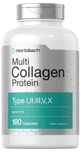 Multi Collagen Protein 2000 mg | 180 Capsules | Type I, II, III, V, X | Collagen Peptide Pills Horbäach Au supplements