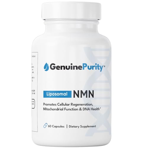 GenuinePurity - 250mg Liposomal NMN Supplement - 60 Vegan Capsules to Support NAD+ Production, Cellular Energy & Healthy Aging - Nicotinamide Mononucleotide for Metabolic Wellness & Immune Support GenuinePurity Au supplements