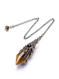 PESOENTH Crystal Pendulum Dowsing Divination Scrying Pendulum with Bronze Wrap Tiger Eye Healing PESOENTH Au supplements