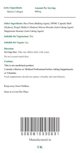 NATURE'S VITALITY'S Marine Collagen Capsules 400mg 60 Capsules 2 NATURE'S VITALITY'S Au supplements