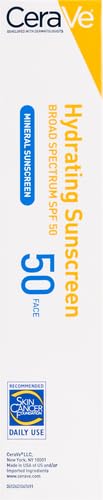 CeraVe 100% Mineral Sunscreen SPF 50, Face sunscreen With Zinc Oxide & Titanium Dioxid