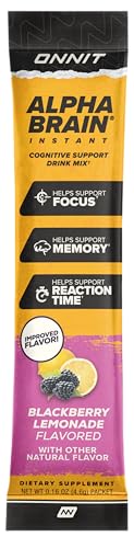 ONNIT Alpha Brain Instant Cognitive Support Drink Mix, BlackBerry Lemonade Flavor, Nootropic Supplement for Focus, Memory, and Clarity, 0.13 oz Packets, 30 Count ONNIT Au supplements