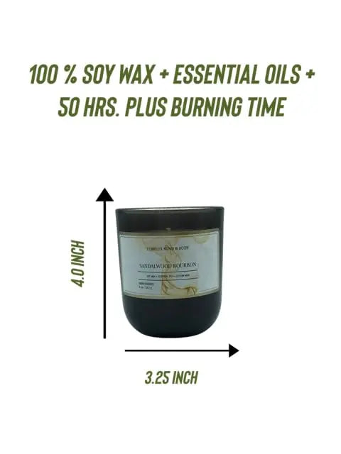 Sandalwood Bourbon Non-Toxic Candles | Natural Candles for Men |Aromatherapy Candle Relaxing Terreux Mind & Body Au supplements