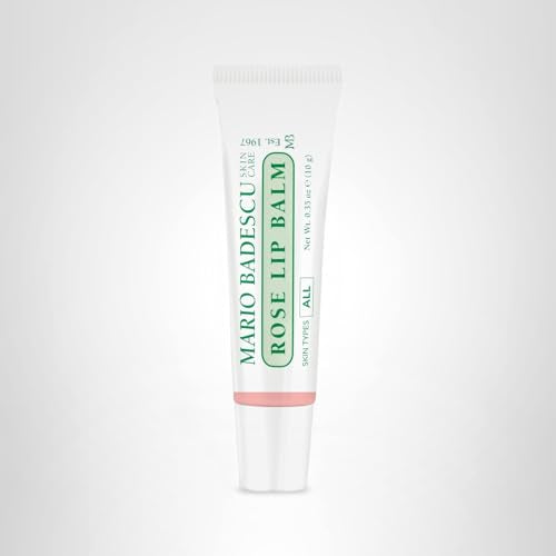 Mario Badescu Moisturizing Rose Lip Balm for Dry Cracked Lips, Infused with Coconut Oil and Shea Butter
