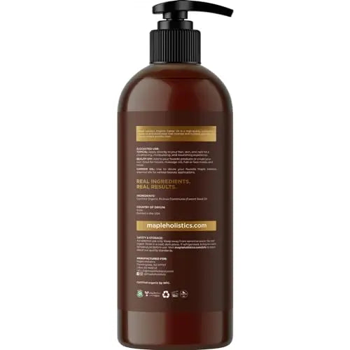 Hexane Free Organic Castor Oil - USDA Organic Castor Oil for Body Detox Hair Growth & Skin Care Maple Holistics Au supplements