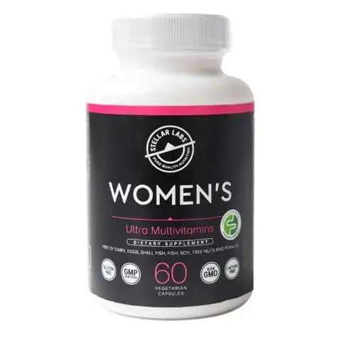 Stellar Labs Low FODMAP Vegan Women's Ultra Multi-Vitamin | Easy to Digest Daily Multivitamin Without Iron | Low Energy Supplement, Female Support | Stellar Labs Au supplements